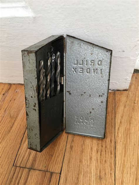 vintage vulcan drill index metal box|Vintage Drill Index Huot.